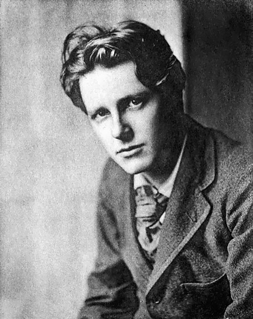 black and white image of Rupert Brooke