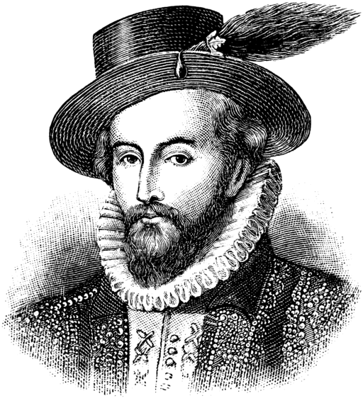 Black and White print of Sir Walter Raleigh