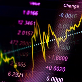 stock exchange image with economic graph