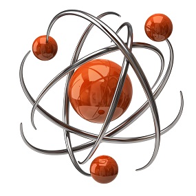 Digital illustration of an atom