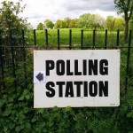 Sign to a polling station